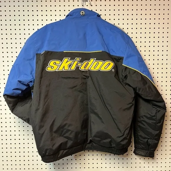 Ski-doo BRP Snowmobile  zip up jacket Blue and Yellow Mens size Medium - Picture 4 of 5
